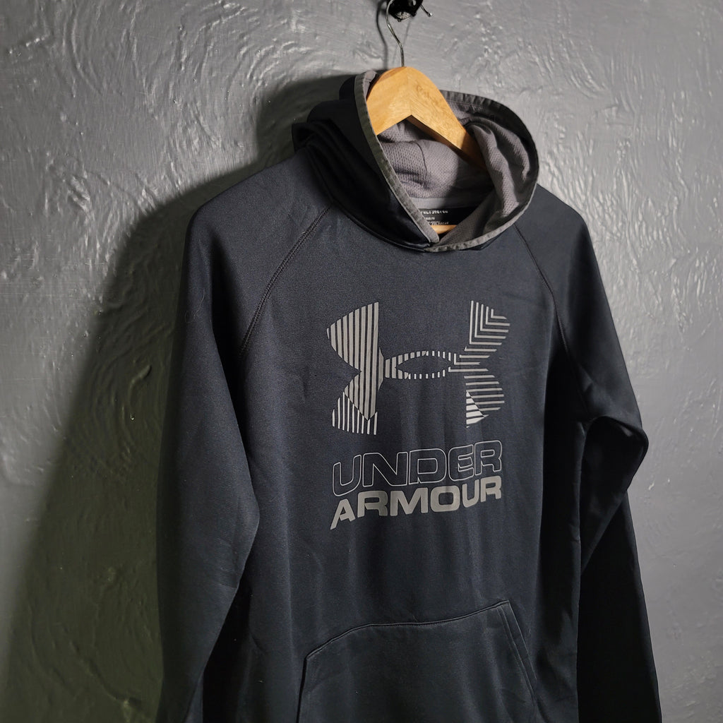 Under Armour Black/Gray loose fit pull over hooded sweatshirt
