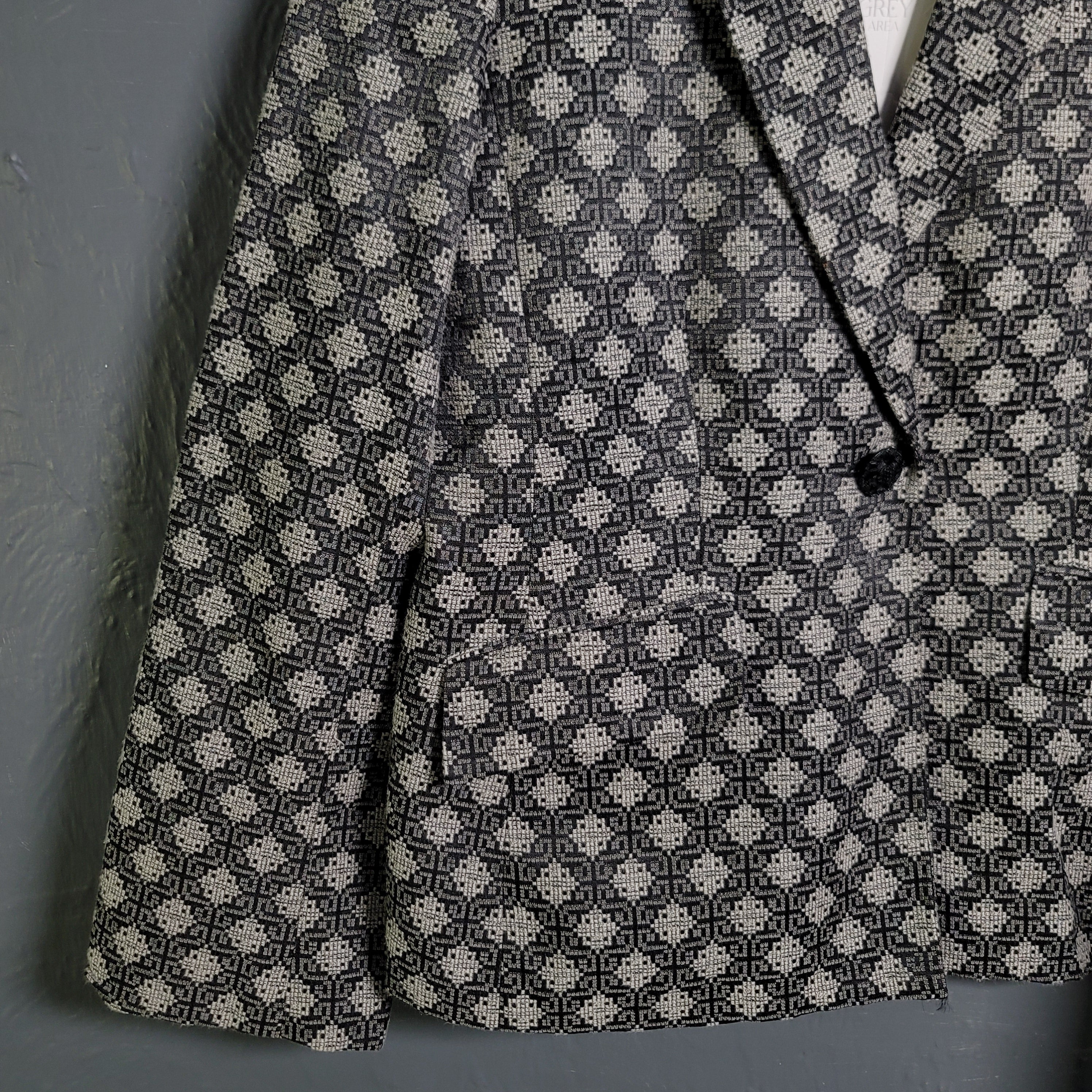 Women's Anna Klein Black and Silver Patterned Designer Blazer
