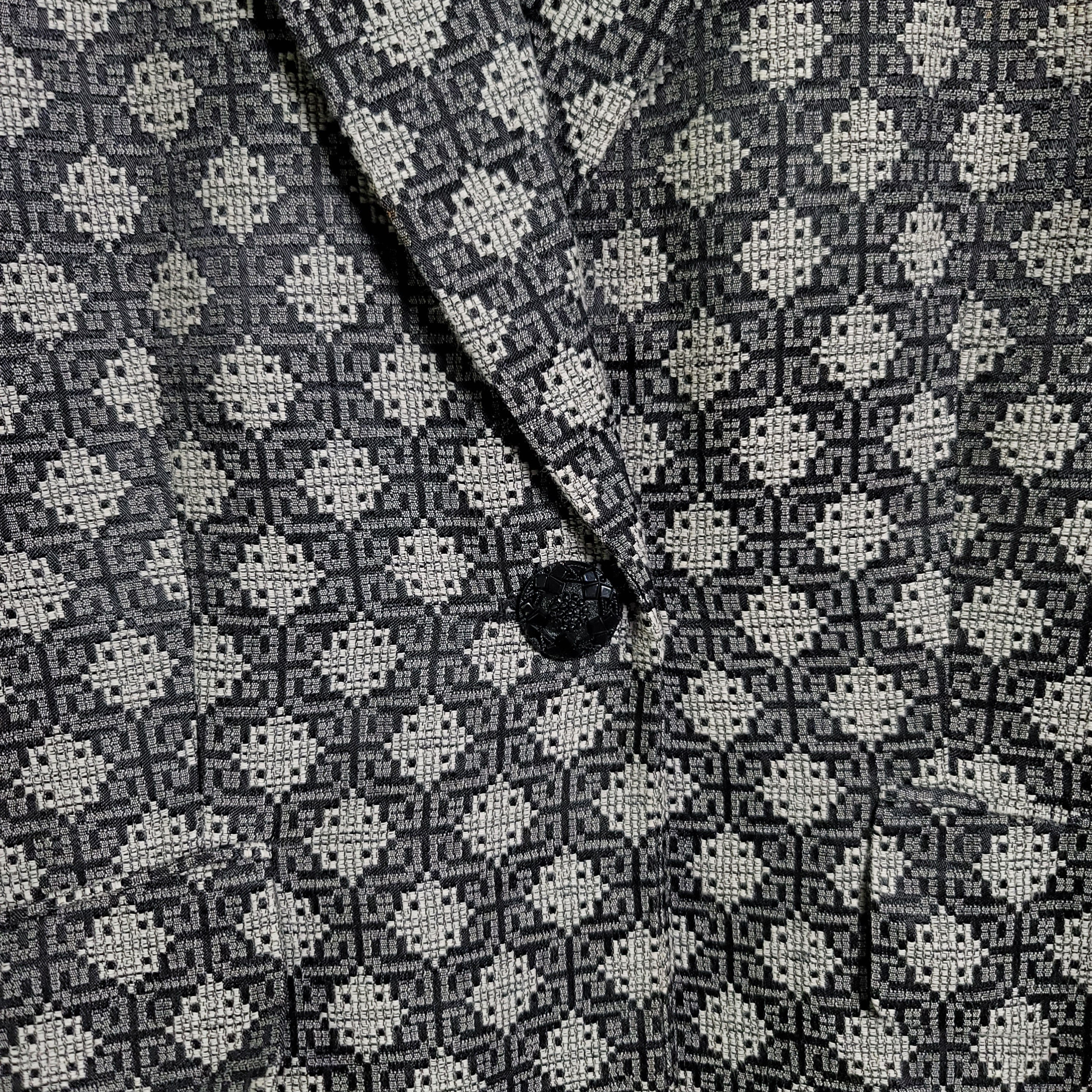 Women's Anna Klein Black and Silver Patterned Designer Blazer