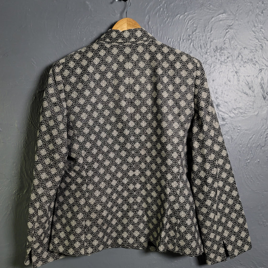 Women's Anna Klein Black and Silver Patterned Designer Blazer