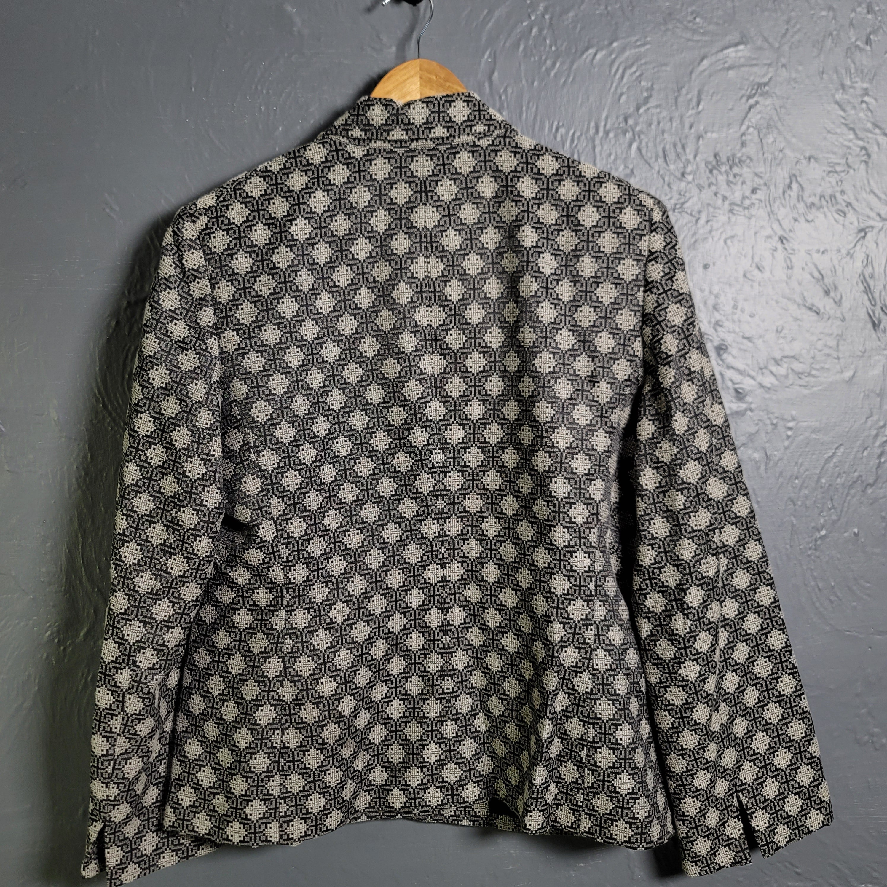 Women's Anna Klein Black and Silver Patterned Designer Blazer
