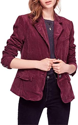 Women's Sonoma Maroon Corduroy Blazer Jacket - THE GREY AREA