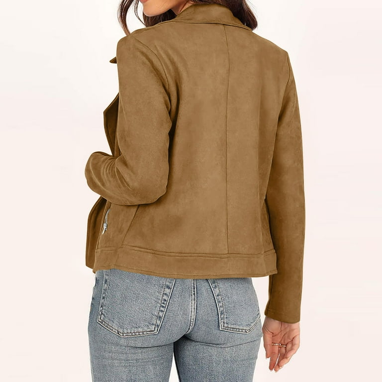 Women's Philosophy Faux Suede Biker Jacket - THE GREY AREA