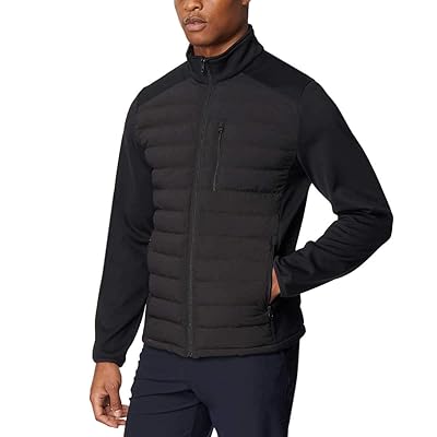 32 Degrees Men's Mixed Media Jacket with Full Zipper Closure and Zippered Pockets