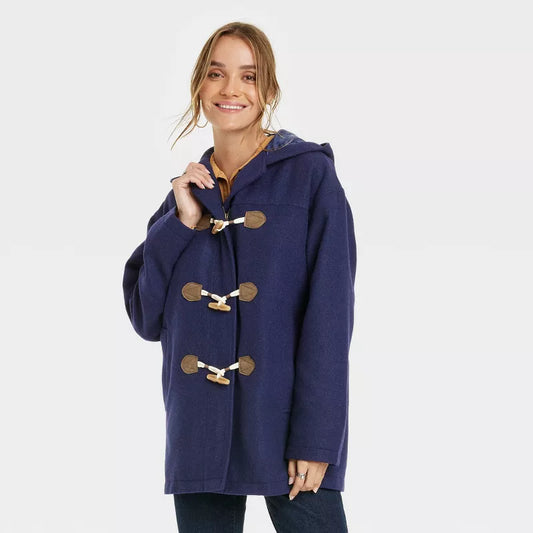 Nautica Navy Blue Duffle Toggle Coat