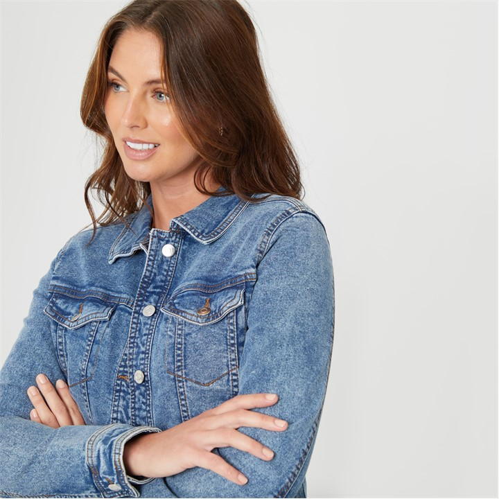 Women's H&M LOGG Denim Long Sleeve Jacket Cropped - THE GREY AREA