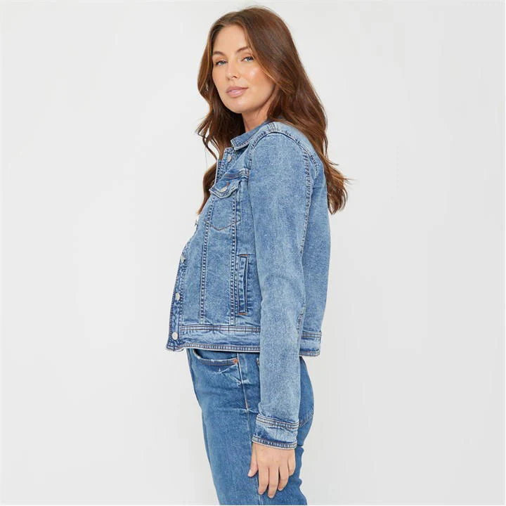 Women's H&M LOGG Denim Long Sleeve Jacket Cropped - THE GREY AREA
