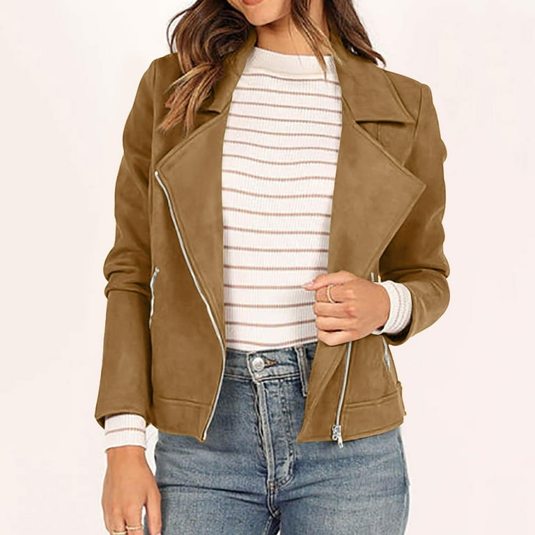 Women's Philosophy Faux Suede Biker Jacket - THE GREY AREA