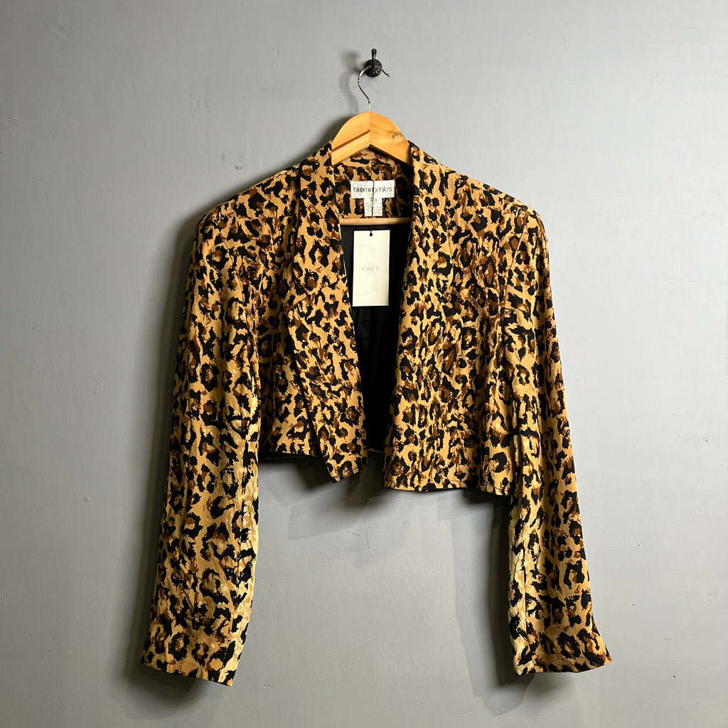 Cheetah printed cropped jacket (Blooming Dales) - THE GREY AREA