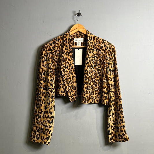 Cheetah printed cropped jacket (Blooming Dales) - THE GREY AREA