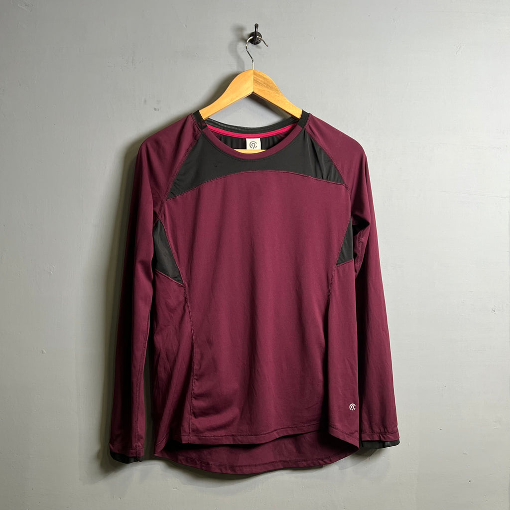 Maroon long sleeves sports T-shirt - THE GREY AREA