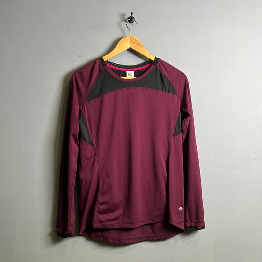 Maroon long sleeves sports T-shirt - THE GREY AREA