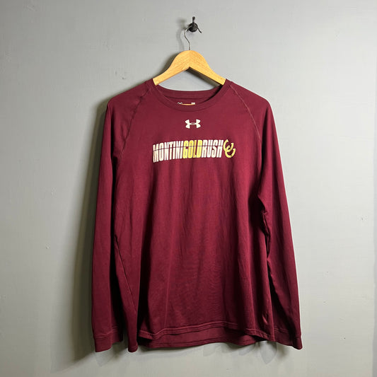 Maroon UnderArmour long sleeves sports Tshirt - THE GREY AREA