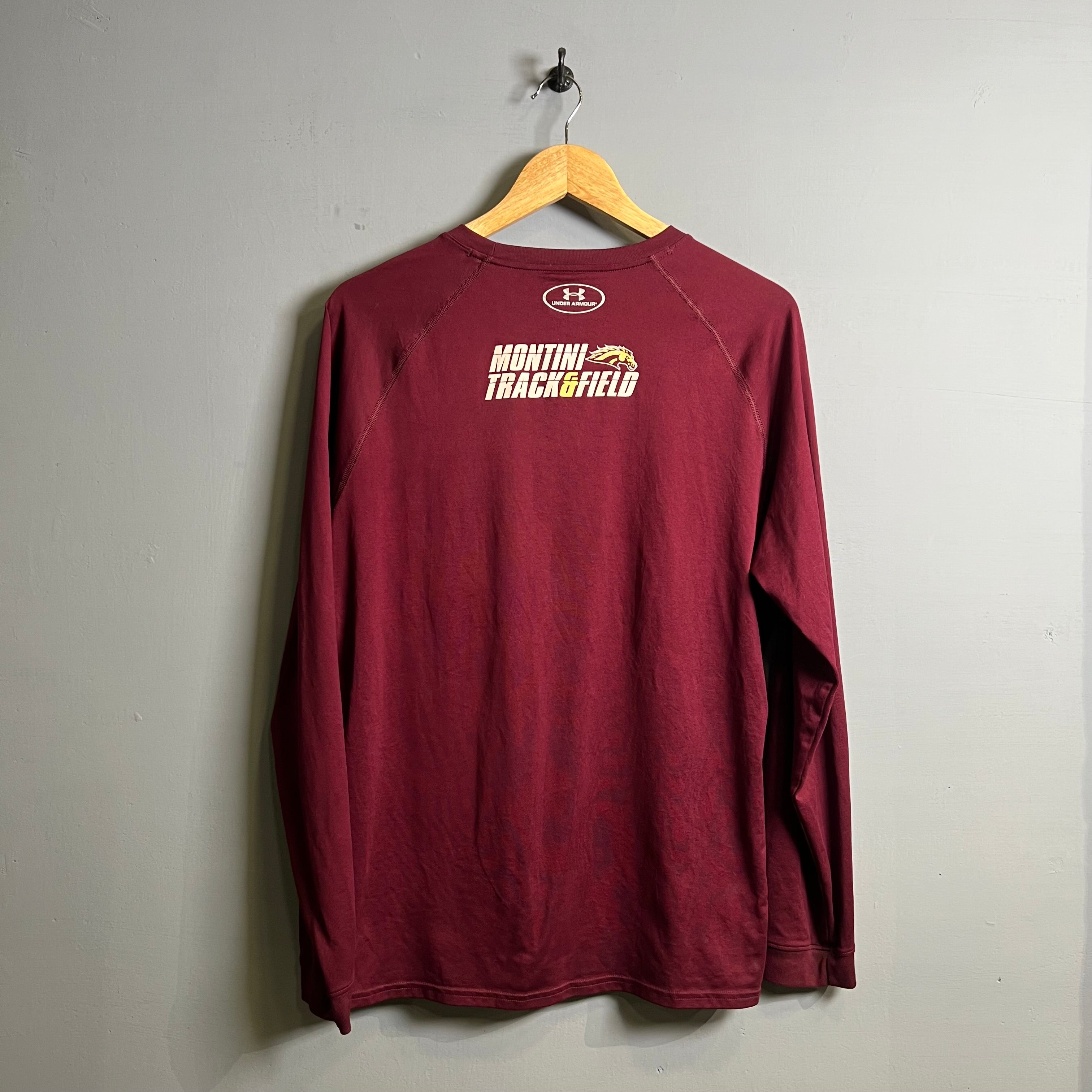 Maroon UnderArmour long sleeves sports Tshirt - THE GREY AREA