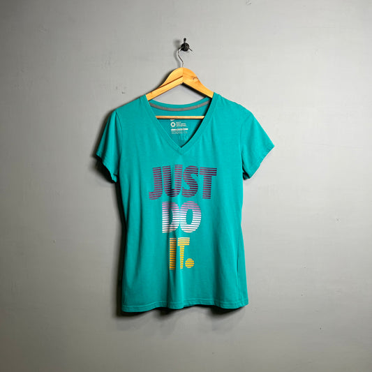 Sea Blue "Just Do It" Nike Sports Tshirt - THE GREY AREA