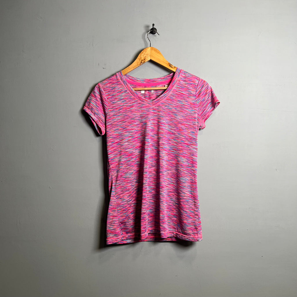 Pink patterned ctive wear t-shirt (Xersion) - THE GREY AREA
