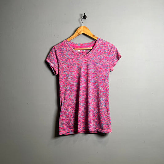 Pink patterned ctive wear t-shirt (Xersion) - THE GREY AREA