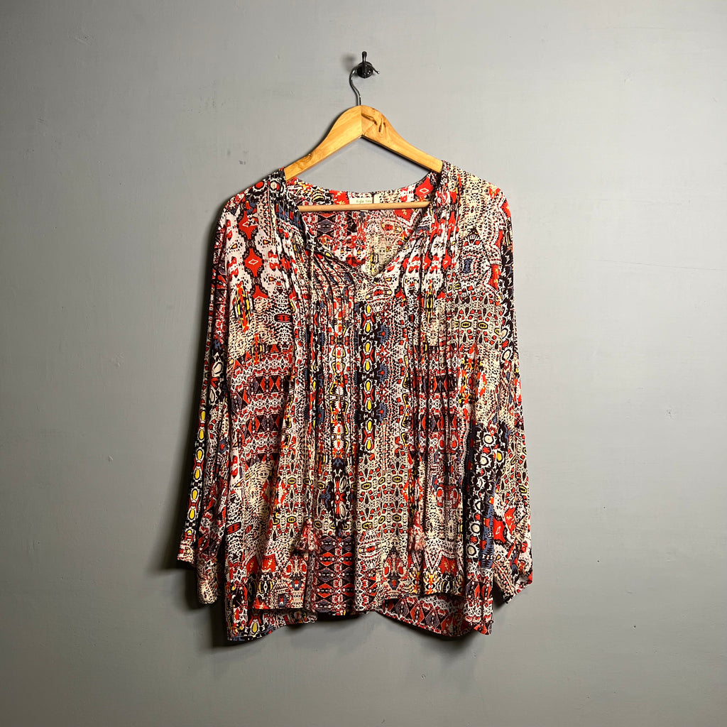 Boho Aztec Rayon Tunic Top - THE GREY AREA