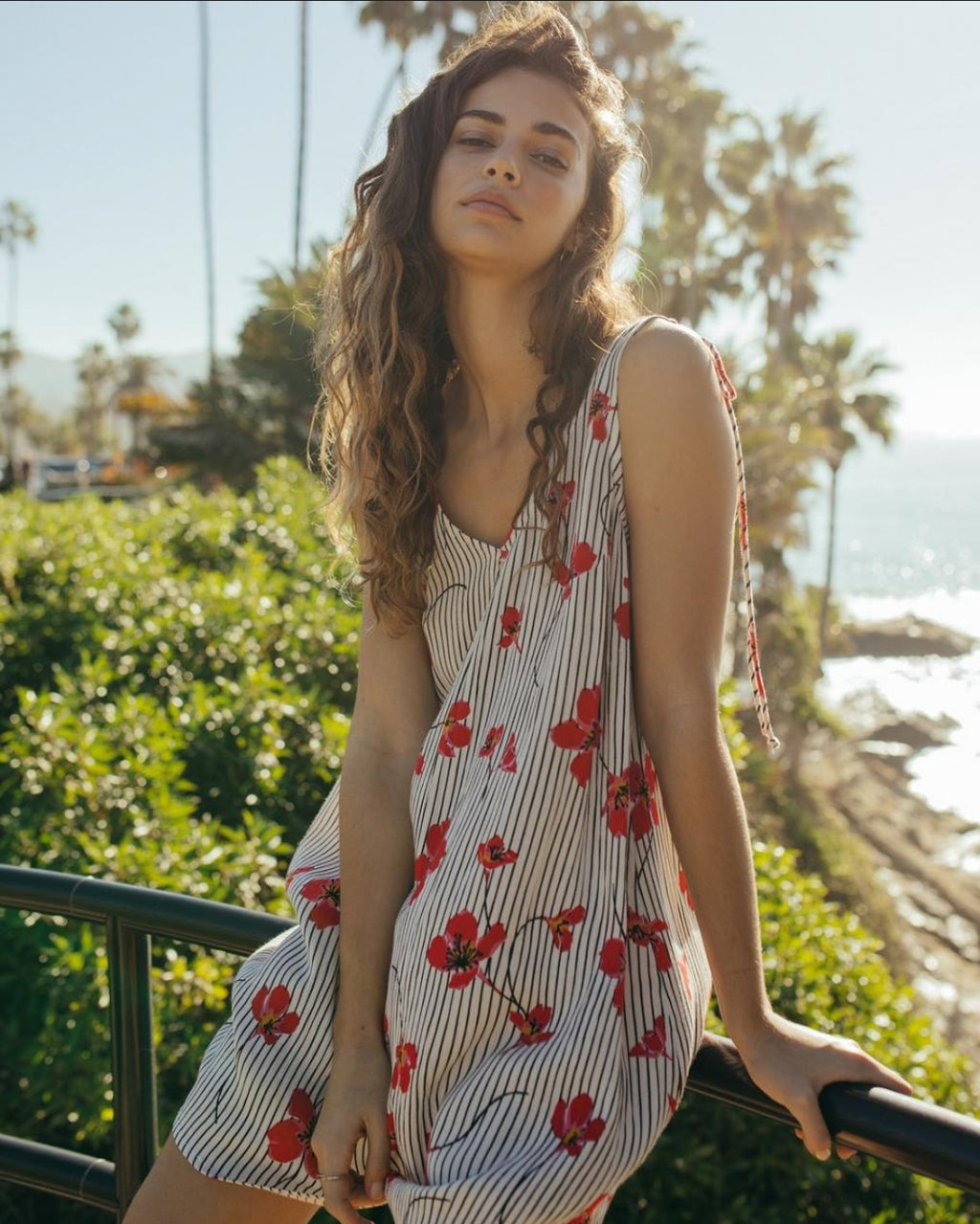 Sleeveless dress, crepe overlay with Pockets (Tribal Femme) - THE GREY AREA