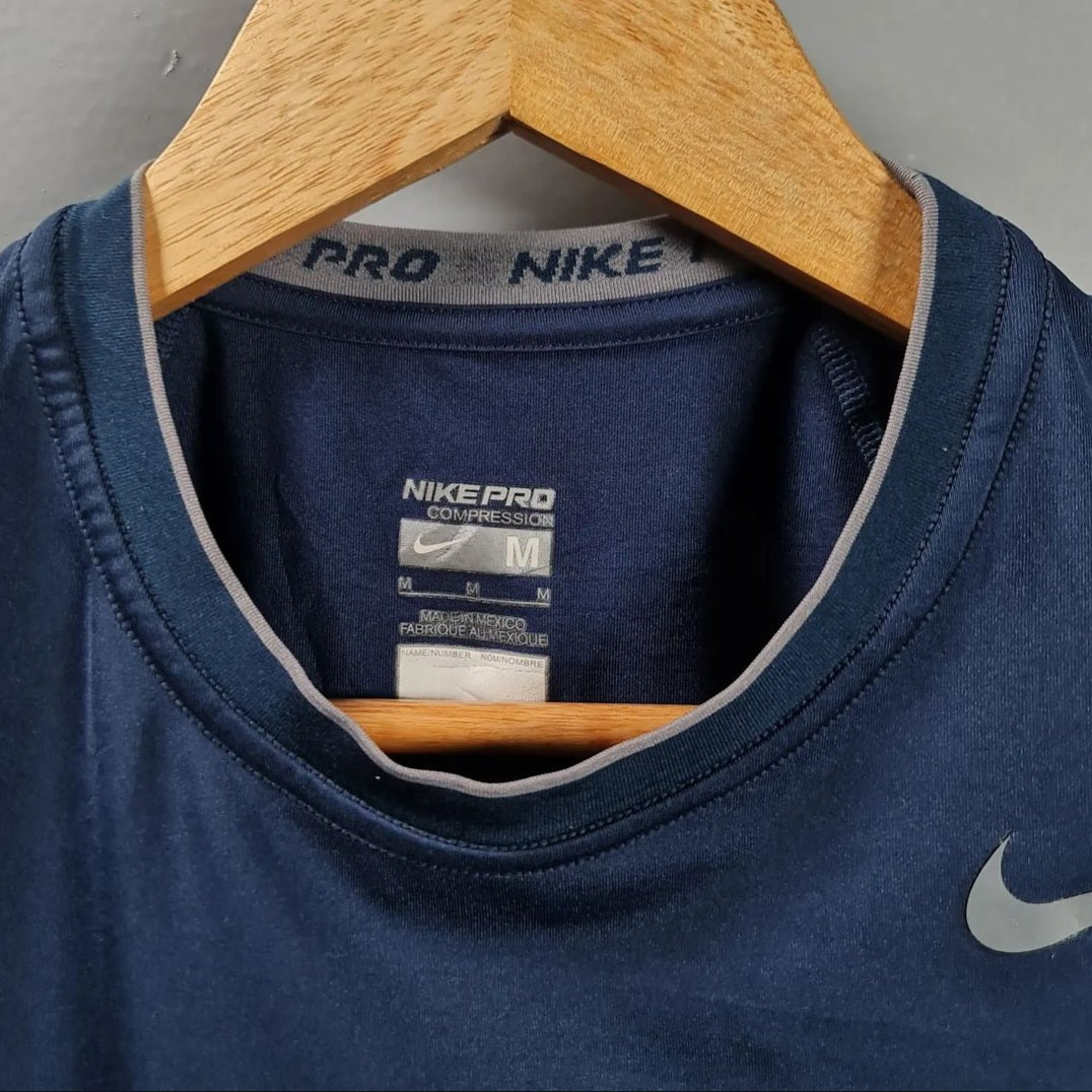 Navy Blue Dri-Fit compression sleevless sport T-shirt - THE GREY AREA