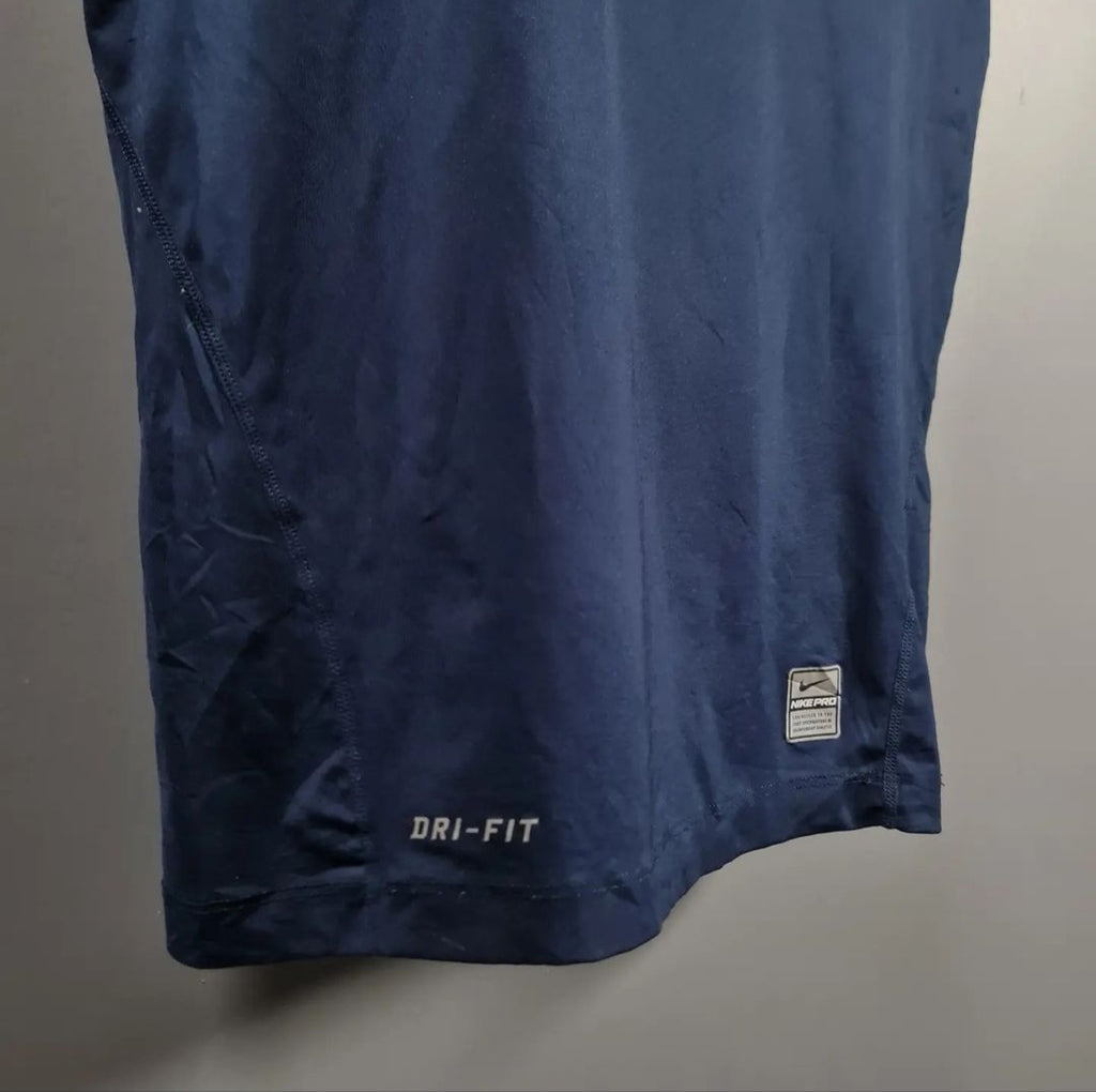 Navy Blue Dri-Fit compression sleevless sport T-shirt - THE GREY AREA