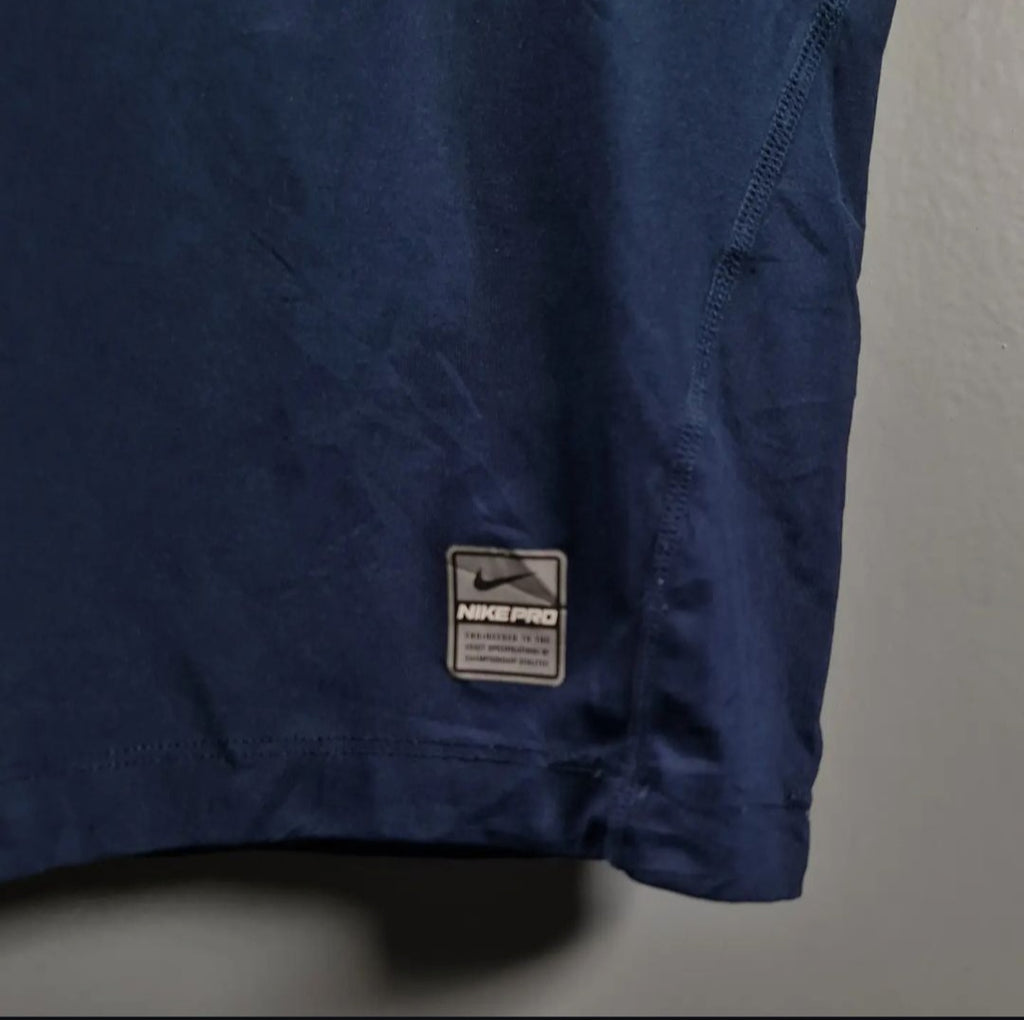 Navy Blue Dri-Fit compression sleevless sport T-shirt - THE GREY AREA