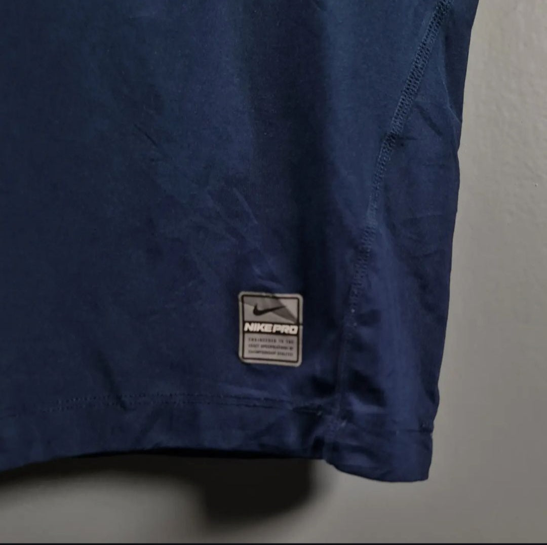 Navy Blue Dri-Fit compression sleevless sport T-shirt - THE GREY AREA