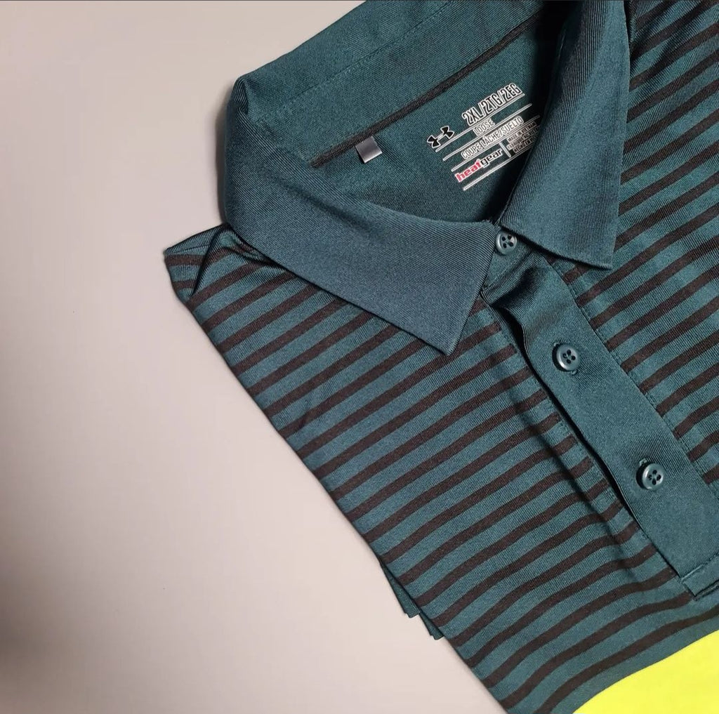 Green stripes Polo Shirt (UnderArmour) - THE GREY AREA