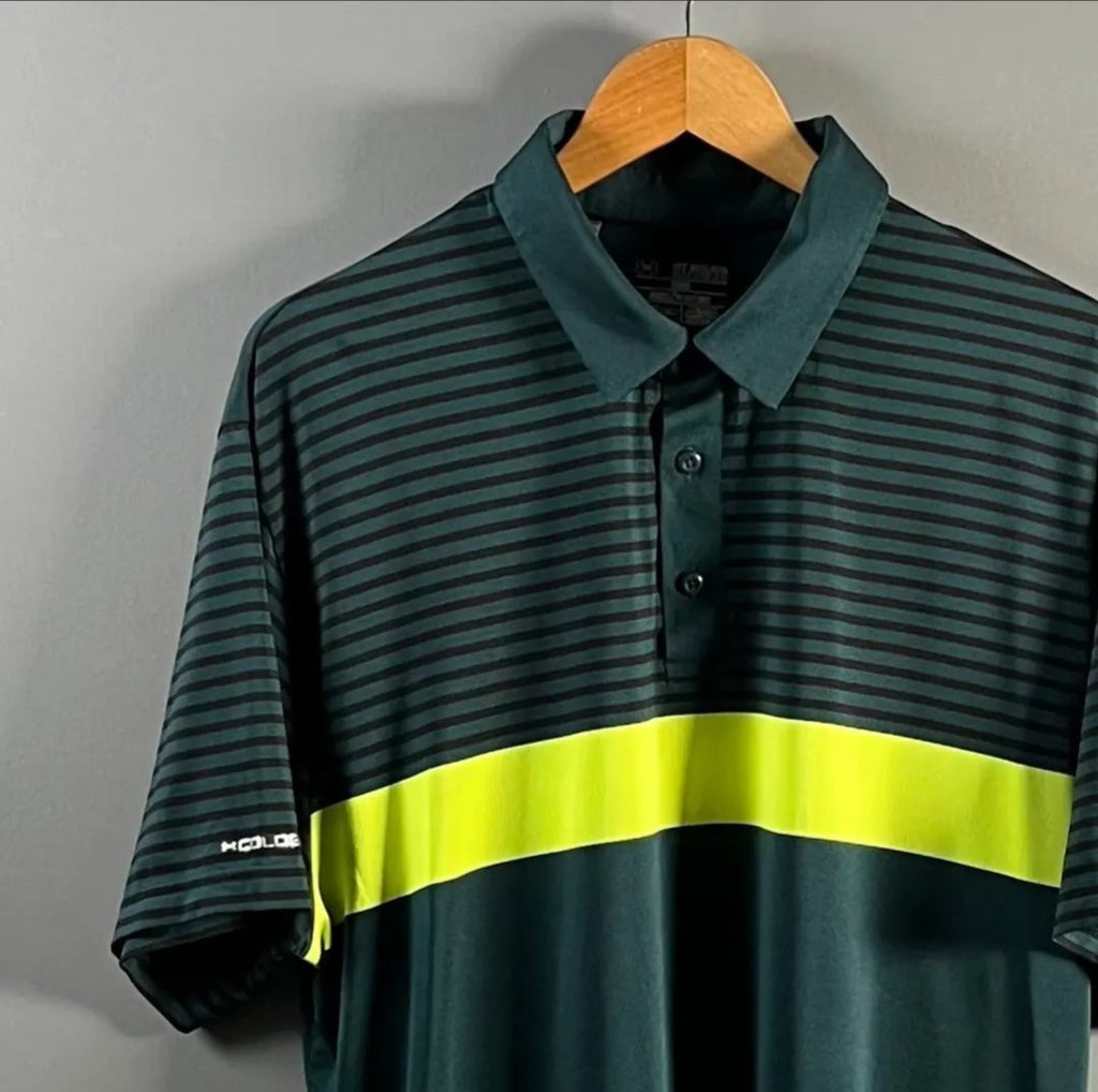 Green stripes Polo Shirt (UnderArmour) - THE GREY AREA