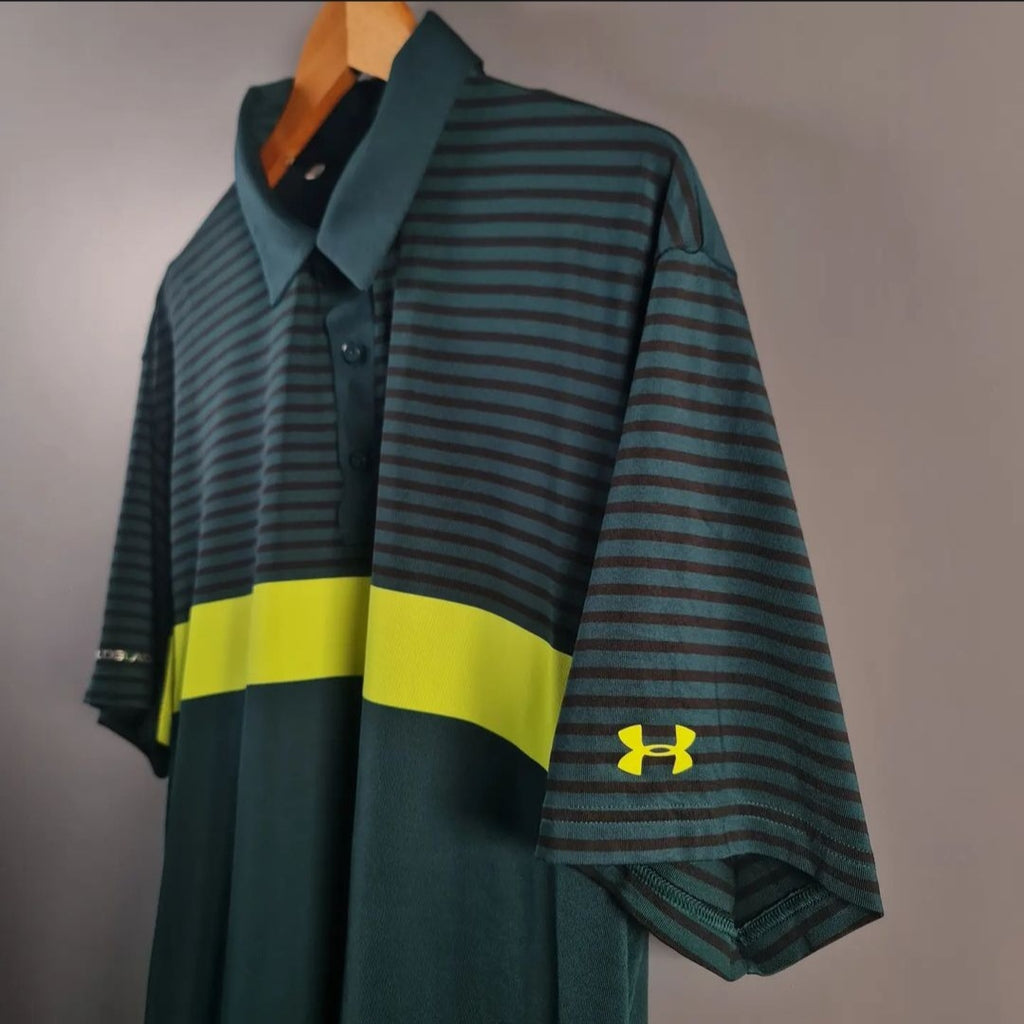 Green stripes Polo Shirt (UnderArmour) - THE GREY AREA