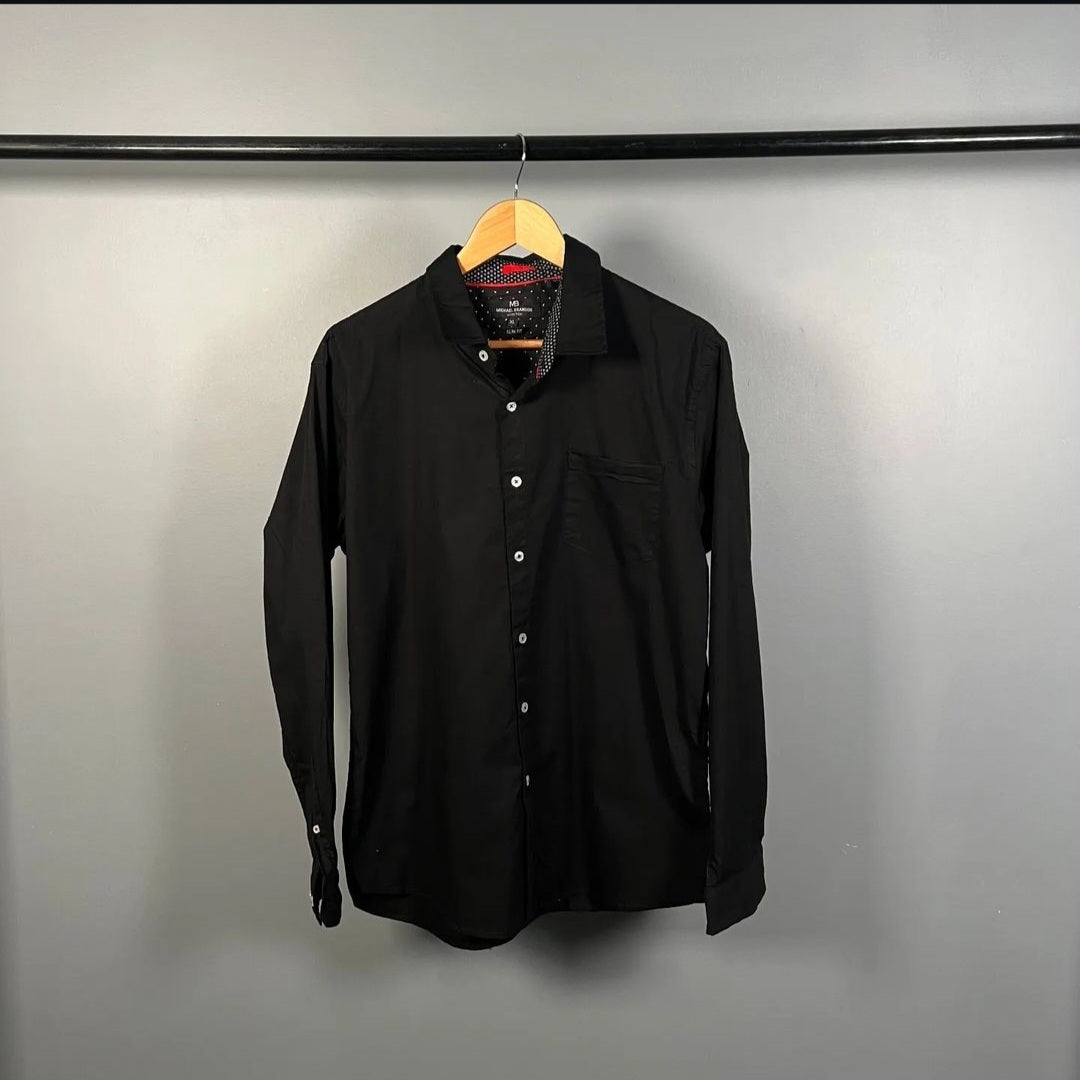 Plain Black premium Shirt (Micheal Brandon) - THE GREY AREA