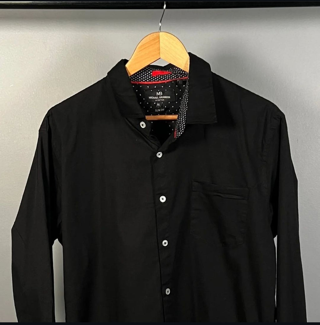 Plain Black premium Shirt (Micheal Brandon) - THE GREY AREA