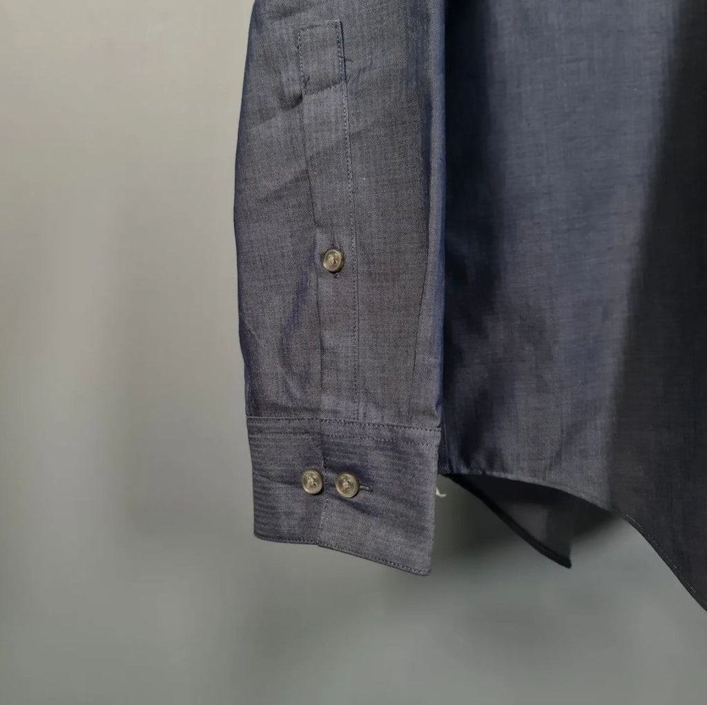 Steel Slim Fit Non-Iron Herringbone Dress Shirt (Calvin Klein) - THE GREY AREA