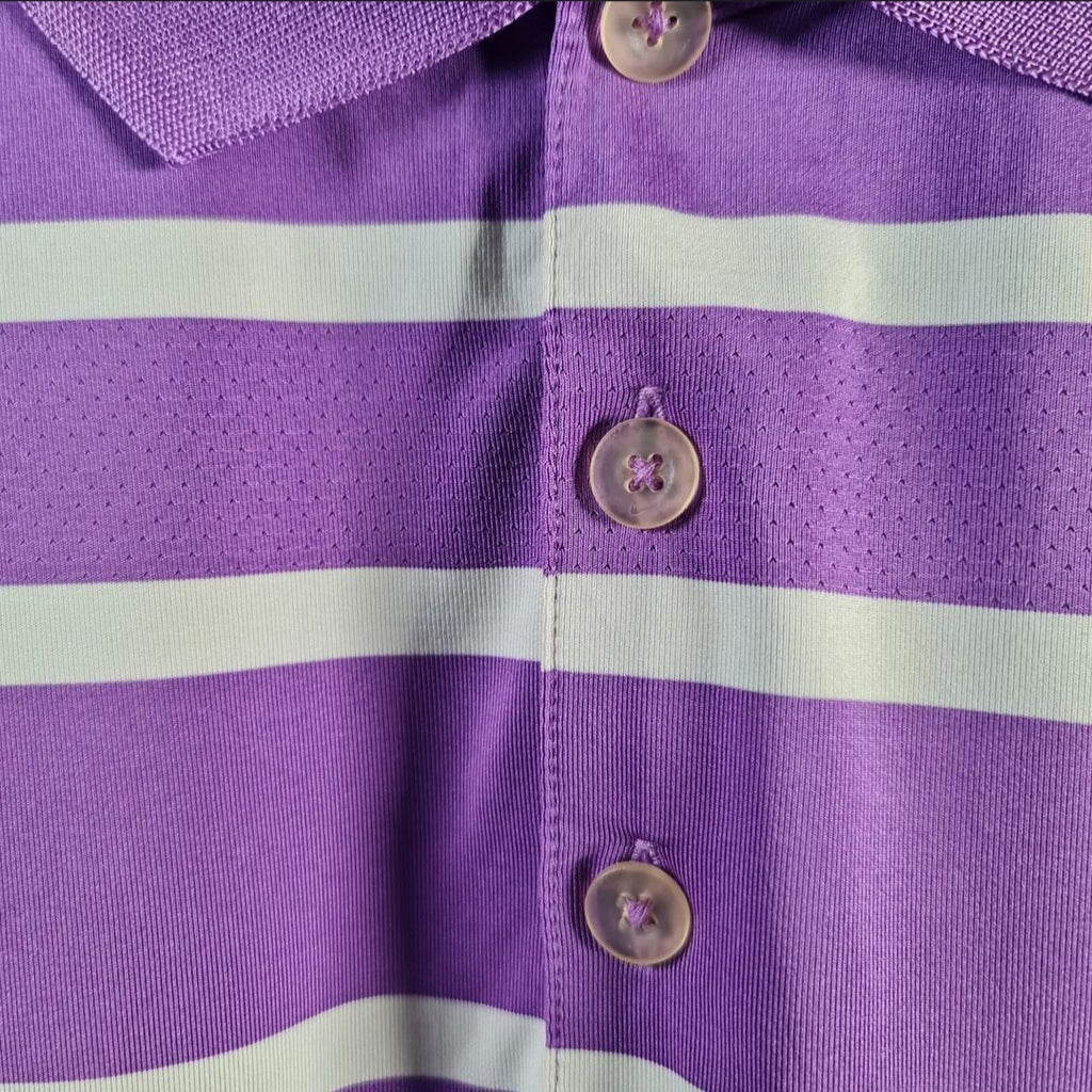 Purple and White stripes Golf Polo shirt (Nike) - THE GREY AREA