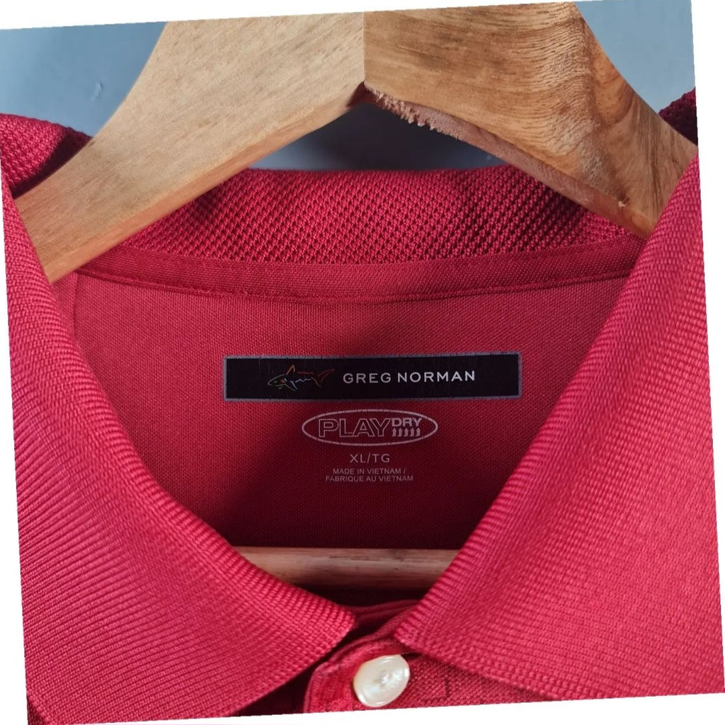 Red Play Dry Golf Polo Shirt (Greg Norman) - THE GREY AREA