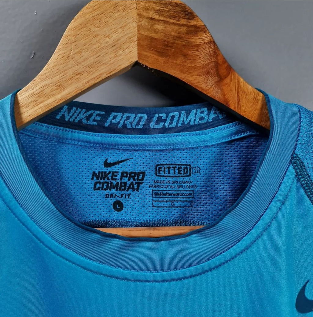 Blue Combat Dri-fit T-shirt (Nike Pro) - THE GREY AREA
