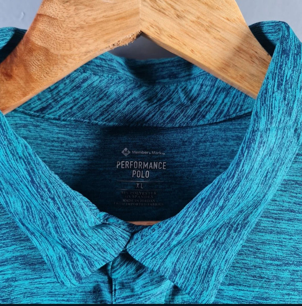 Blue Performance Polo shirt (Members Mark) - THE GREY AREA