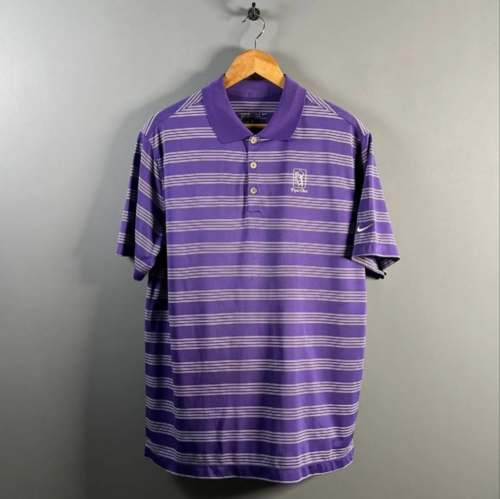 Purple stripes Golf Polo Shirt - THE GREY AREA