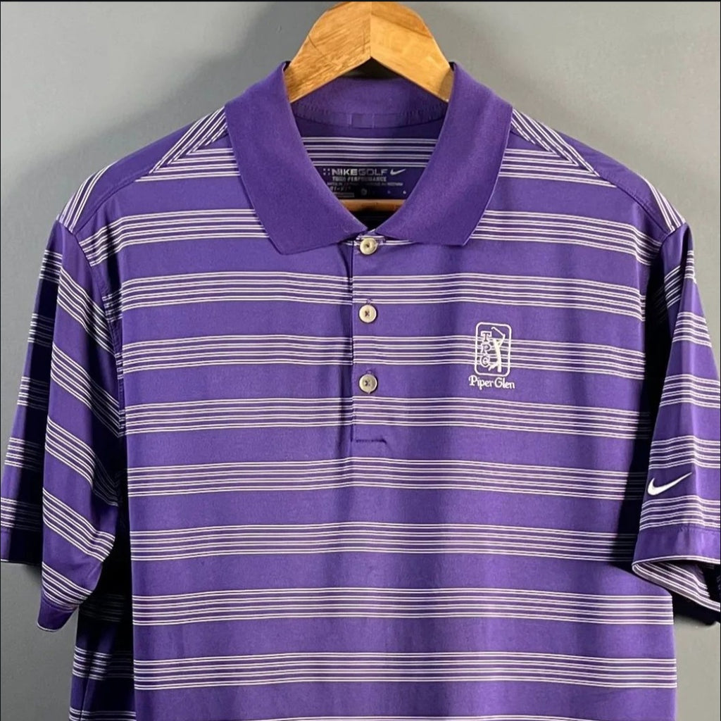 Purple stripes Golf Polo Shirt - THE GREY AREA