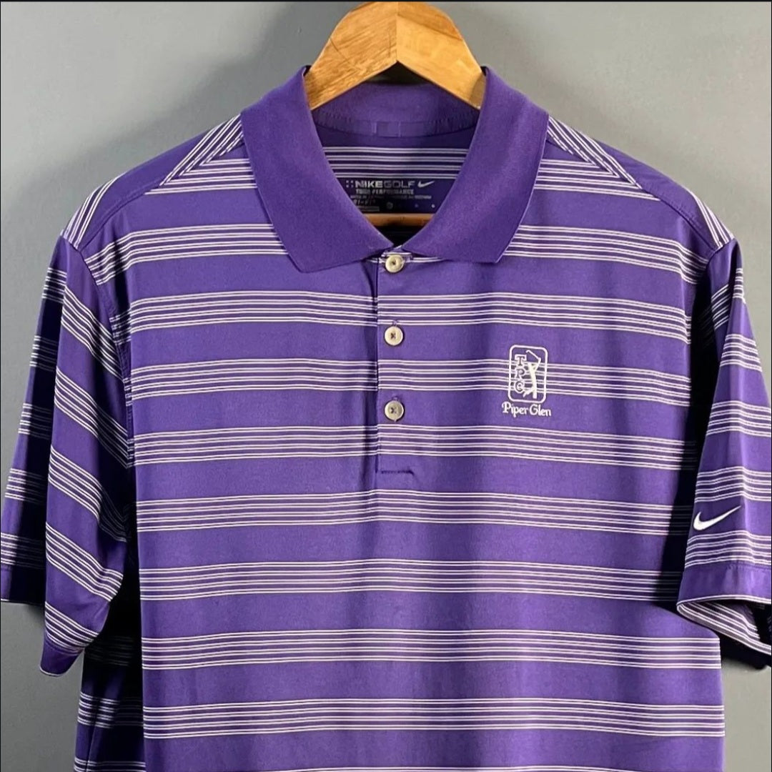 Purple stripes Golf Polo Shirt - THE GREY AREA