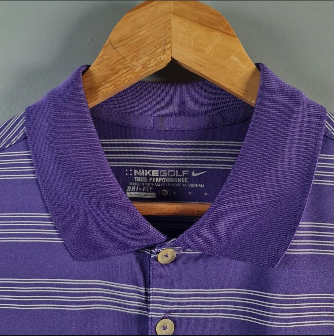 Purple stripes Golf Polo Shirt - THE GREY AREA
