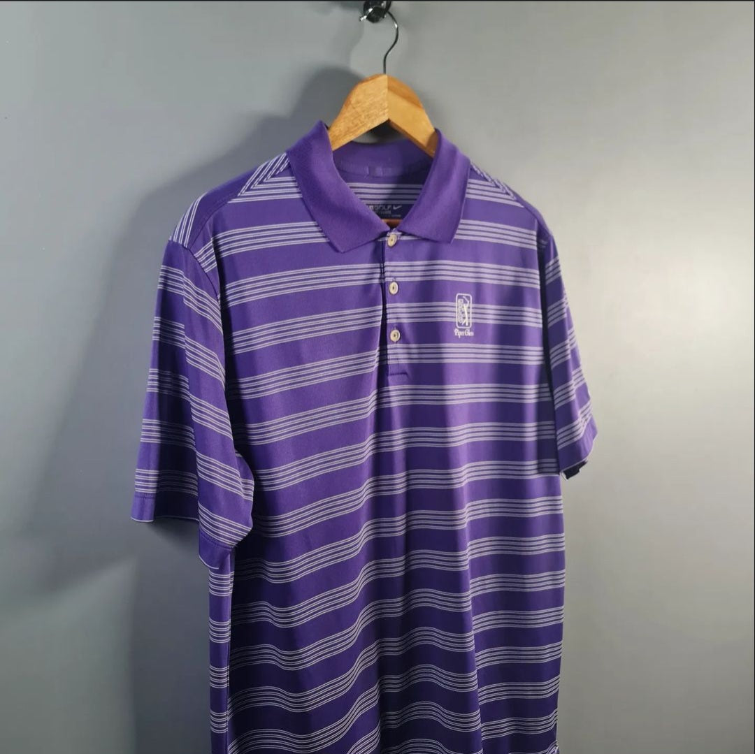 Purple stripes Golf Polo Shirt - THE GREY AREA