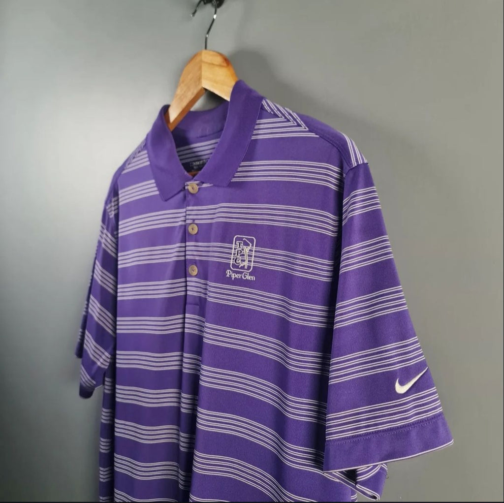 Purple stripes Golf Polo Shirt - THE GREY AREA