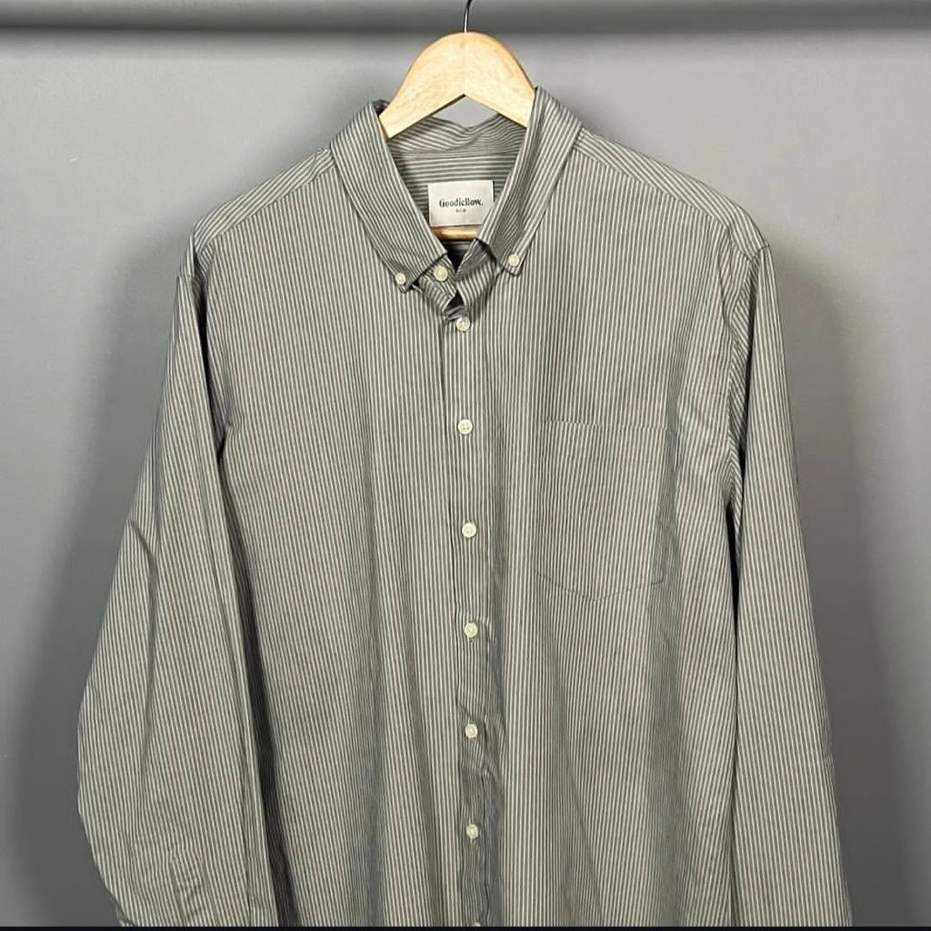 Grey and white stripes formal shirt (Goodfellow) - THE GREY AREA