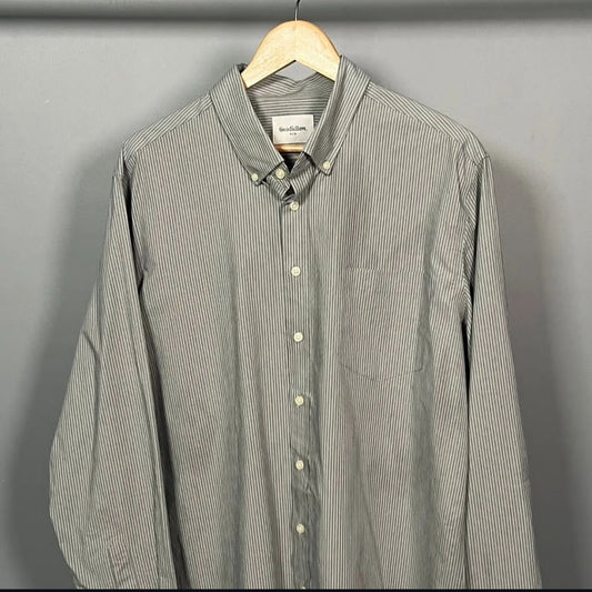 Grey and white stripes formal shirt (Goodfellow) - THE GREY AREA