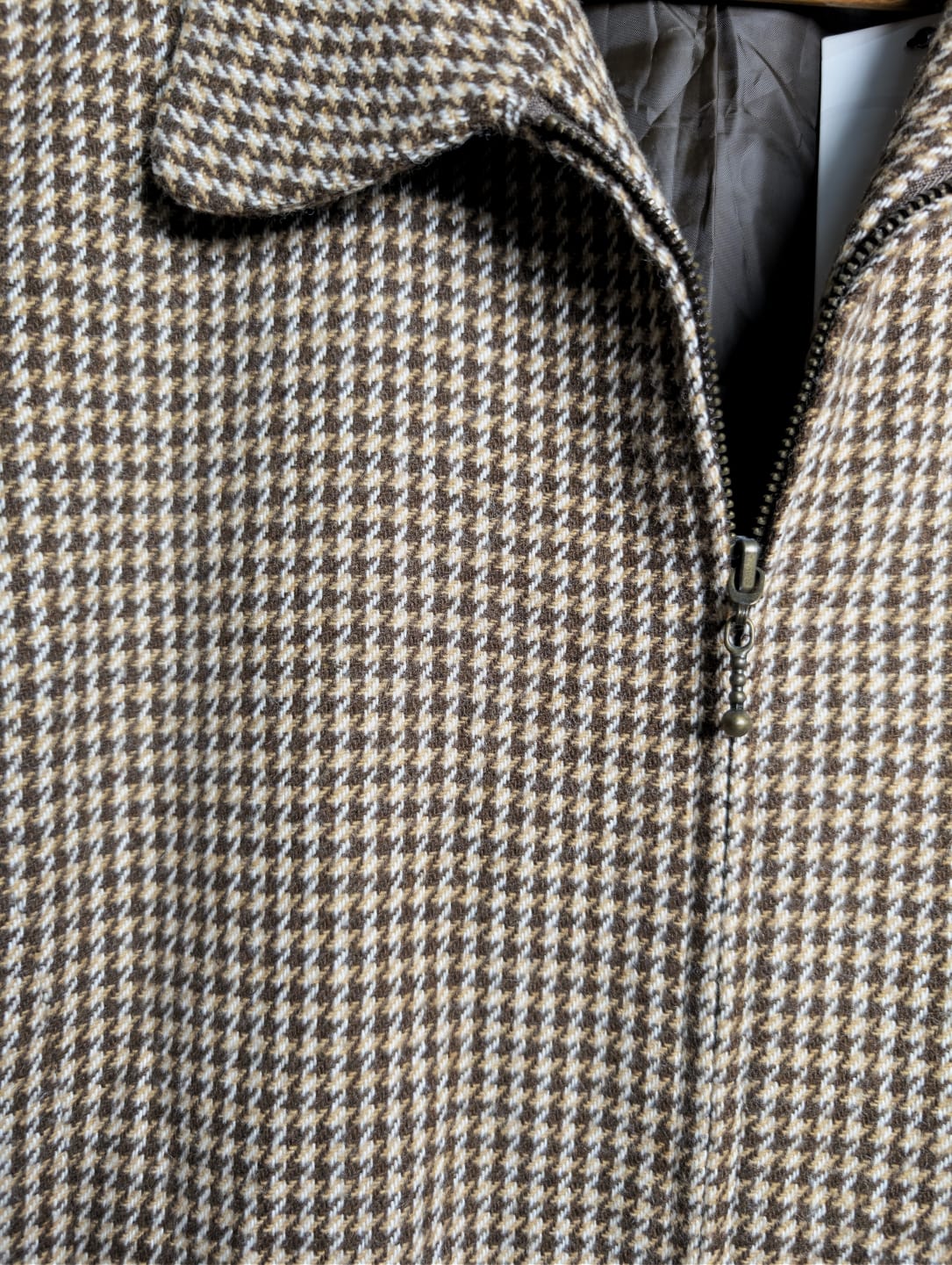 Women's Vintage Villager houndstooth zip-up wool blend jacket