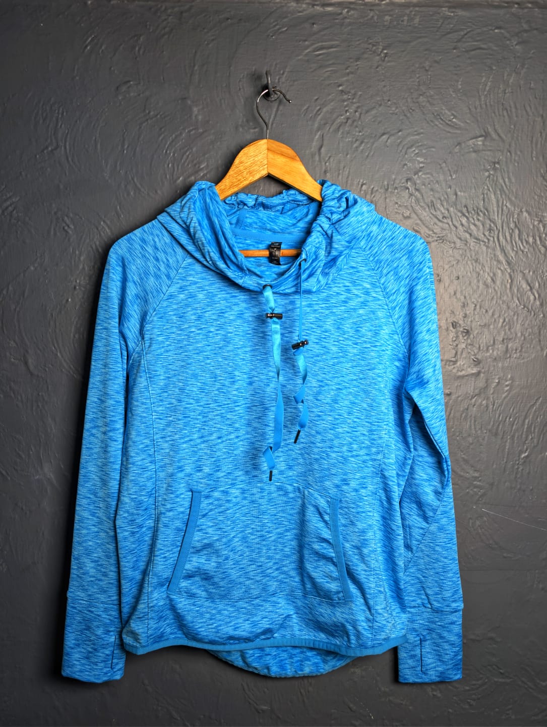 Women's blue heathered athletic activewear hoodie by 90°