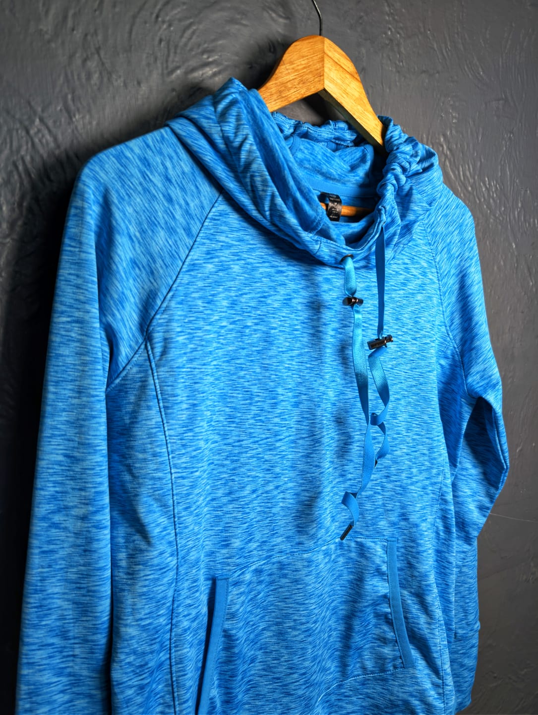 Women's blue heathered athletic activewear hoodie by 90°