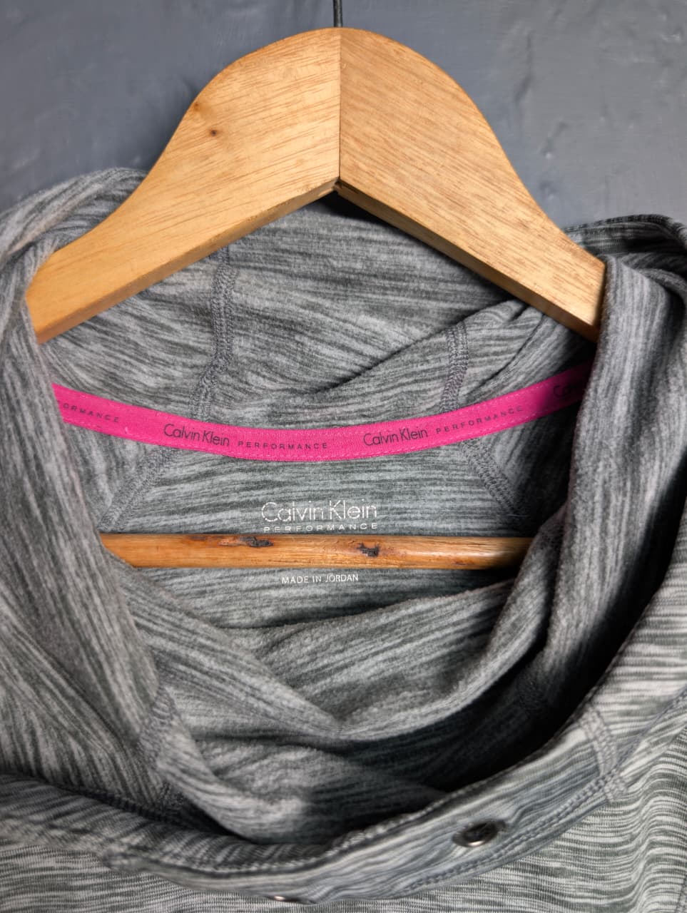 Women's cowl-neck pullover sweatshirt with hoodie by CK