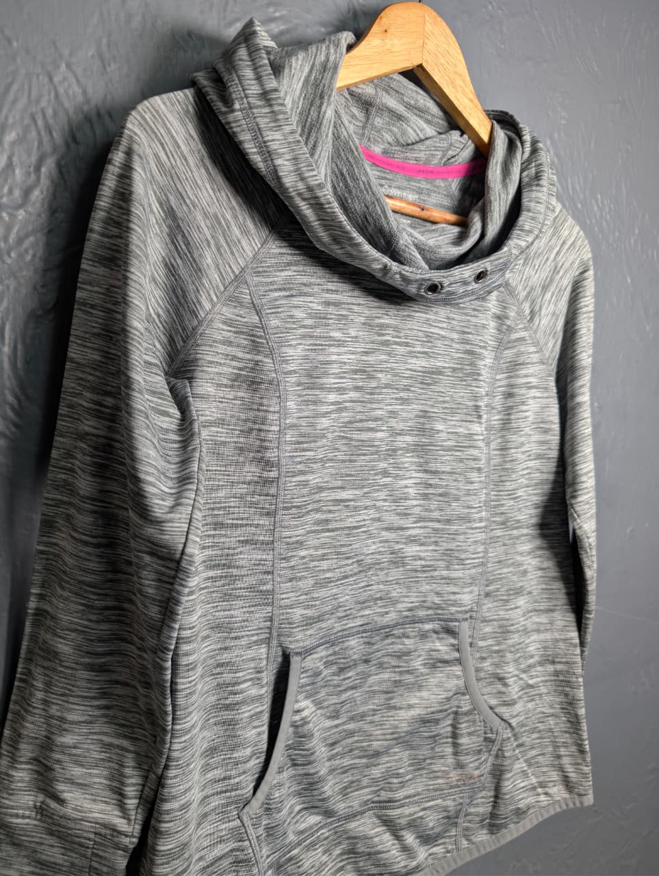 Women's cowl-neck pullover sweatshirt with hoodie by CK